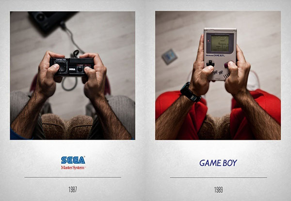 Фотографии геймпадов разных производителей в разные поколения консолей